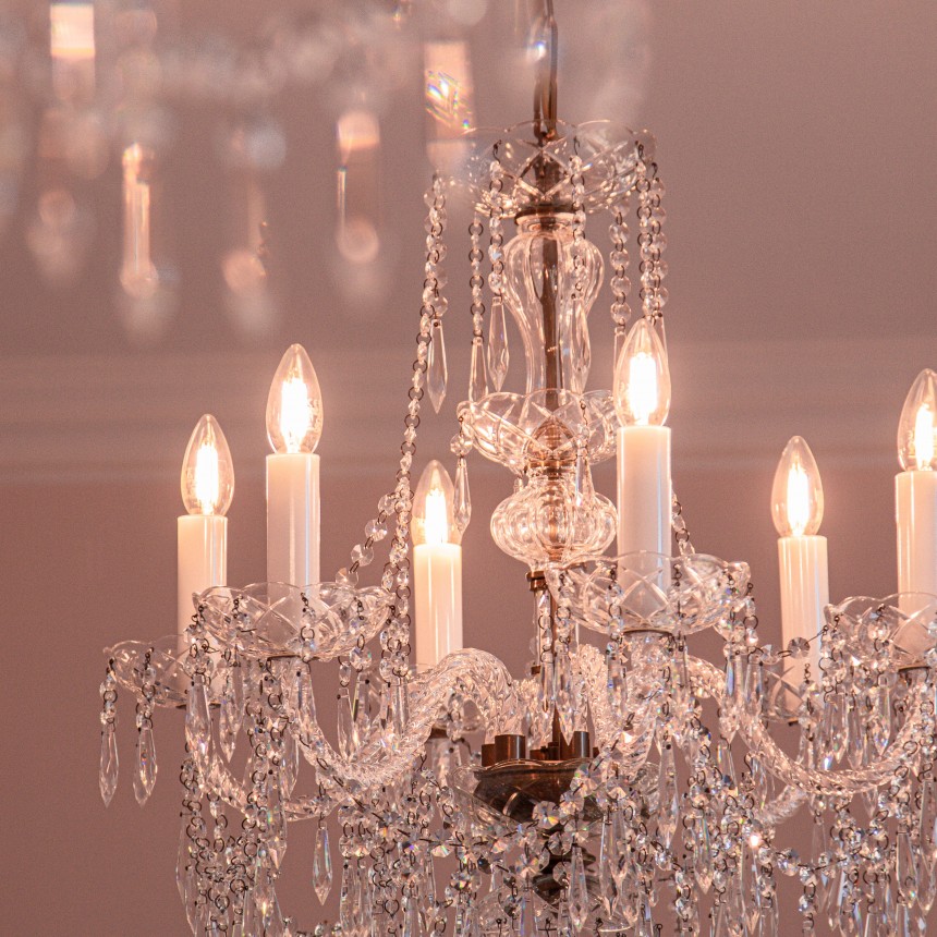 Georgian Chandelier Belgravia Small, Antique Brass
