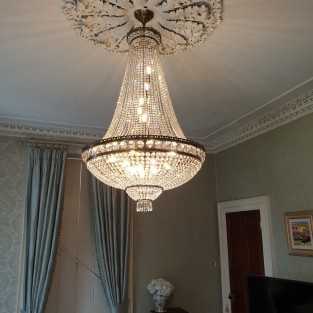 Lansdown Basket Chandelier in Antique Brass Finish