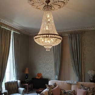 Lansdown Basket Chandelier in Antique Brass Finish