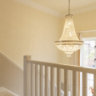 Lansdown Basket Chandelier in Nickel 71x100cm