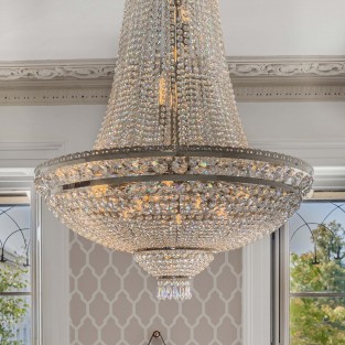 Lansdown Basket Chandelier (Empire Basket Chandelier) 81x127cm; Nickel
