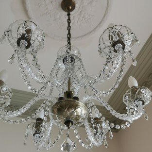 Fawley Crystal Chandelier 6 arms Antique Brass
