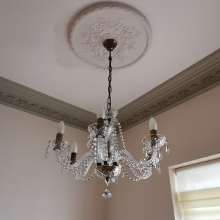Fawley Crystal Chandelier 6 arms Antique Brass