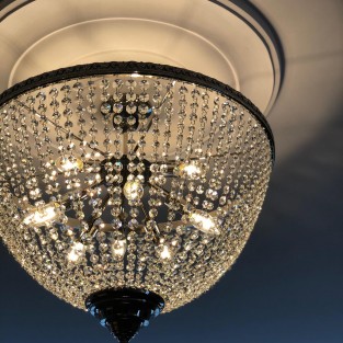 Bath Crystal Chandelier in Nickel