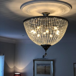 Bath Crystal Chandelier in Nickel