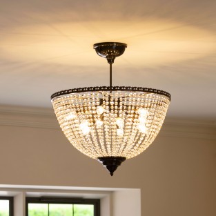 Bath Crystal Chandelier Antique Brass 70cm