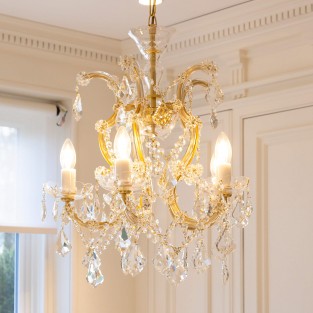 Wellington Crystal Chandelier Gold