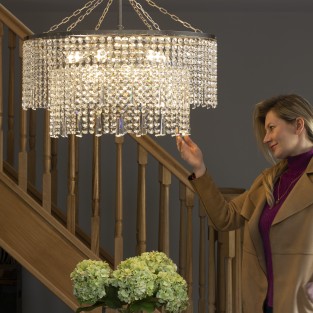 Battledown Round Chandelier W70cm H34cm Total height 75cm