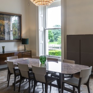 Clarence Round Chandelier 6 rings Bronze