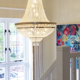 Lansdown Basket Chandelier in Nickel 71x100cm