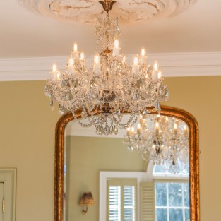 Balmoral Crystal Chandelier Medium in Antique Brass