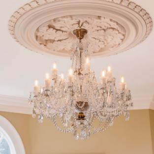 Balmoral Crystal Chandelier Medium in Antique Brass