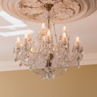 Balmoral Crystal Chandelier Medium in Antique Brass