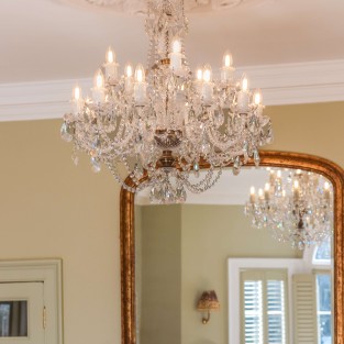 Balmoral Crystal Chandelier Medium in Antique Brass