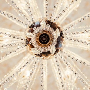 Balmoral Large Crystal Chandelier Regency  Antique Brass