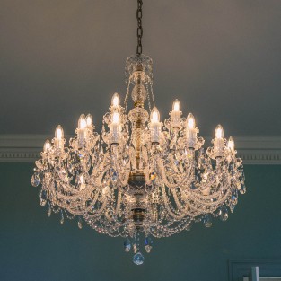 Large Balmoral Crystal Chandelier Antique Brass