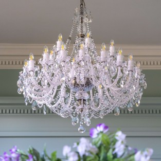 Large Balmoral Crystal Chandelier Antique Brass