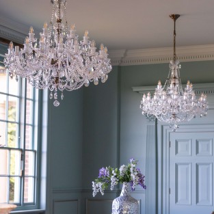 Large Balmoral Crystal Chandelier Antique Brass