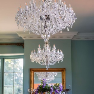 Large Balmoral Crystal Chandelier Antique Brass