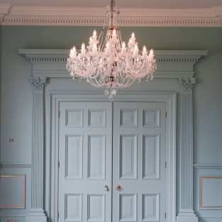 Large Balmoral Crystal Chandelier Antique Brass