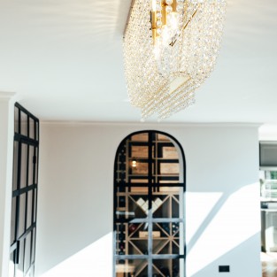 Hamish Crystal Rectangular Chandelier Brushed Brass