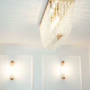 Hamish Crystal Rectangular Chandelier Brushed Brass