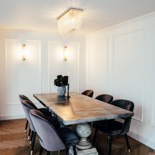 Hamish Crystal Rectangular Chandelier Brushed Brass