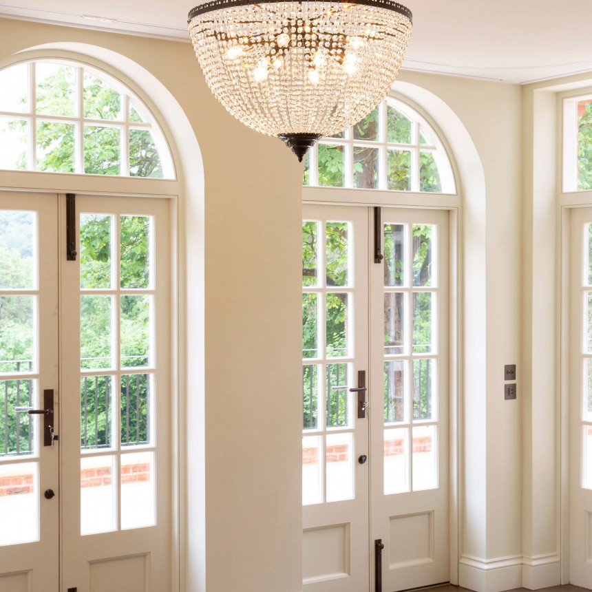 Bath Crystal Chandelier 70cm wide and Montpellier Bag Chandelier