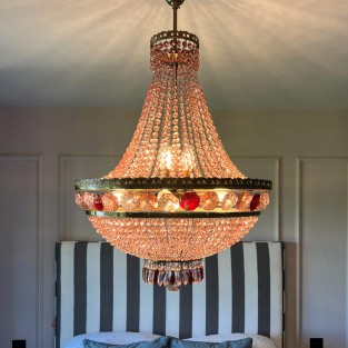 St Peter Balloon Chandelier in custom crystal colourway