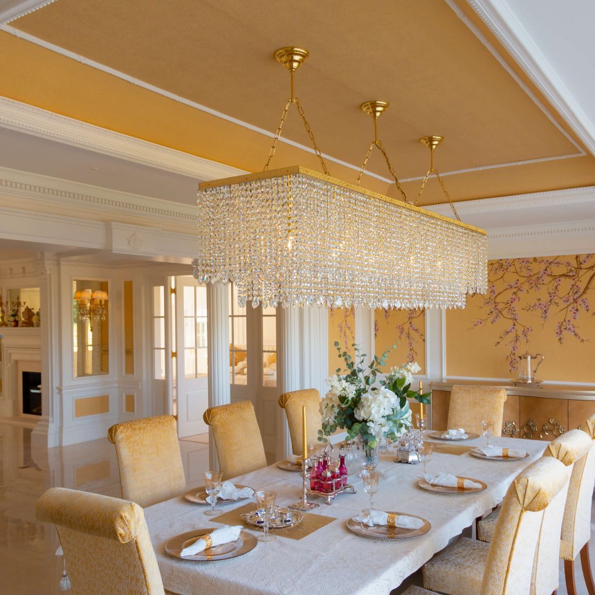 Bespoke Crystal Rectnagular Chandelier