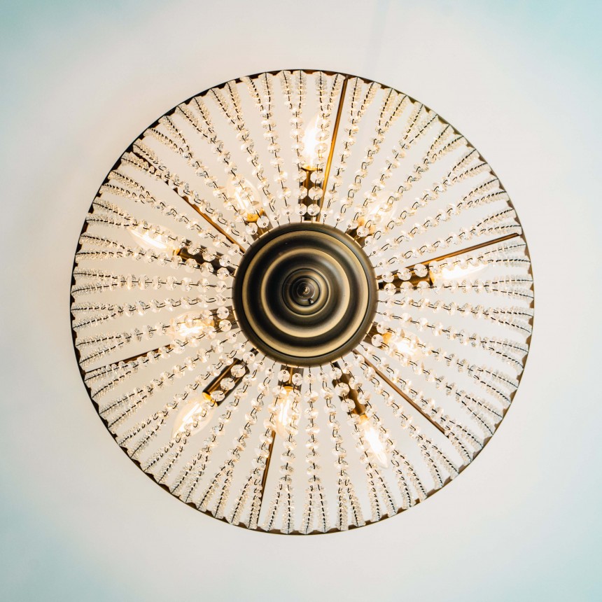 Bath Crystal Chandelier  Bronze