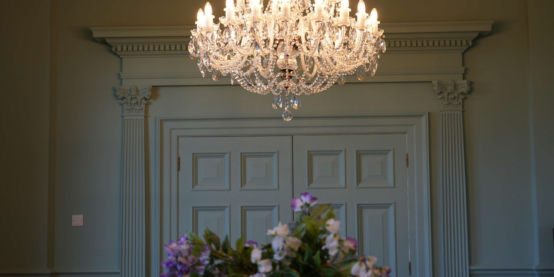 Large Crystal Chandelier Balmoral Antique Brass