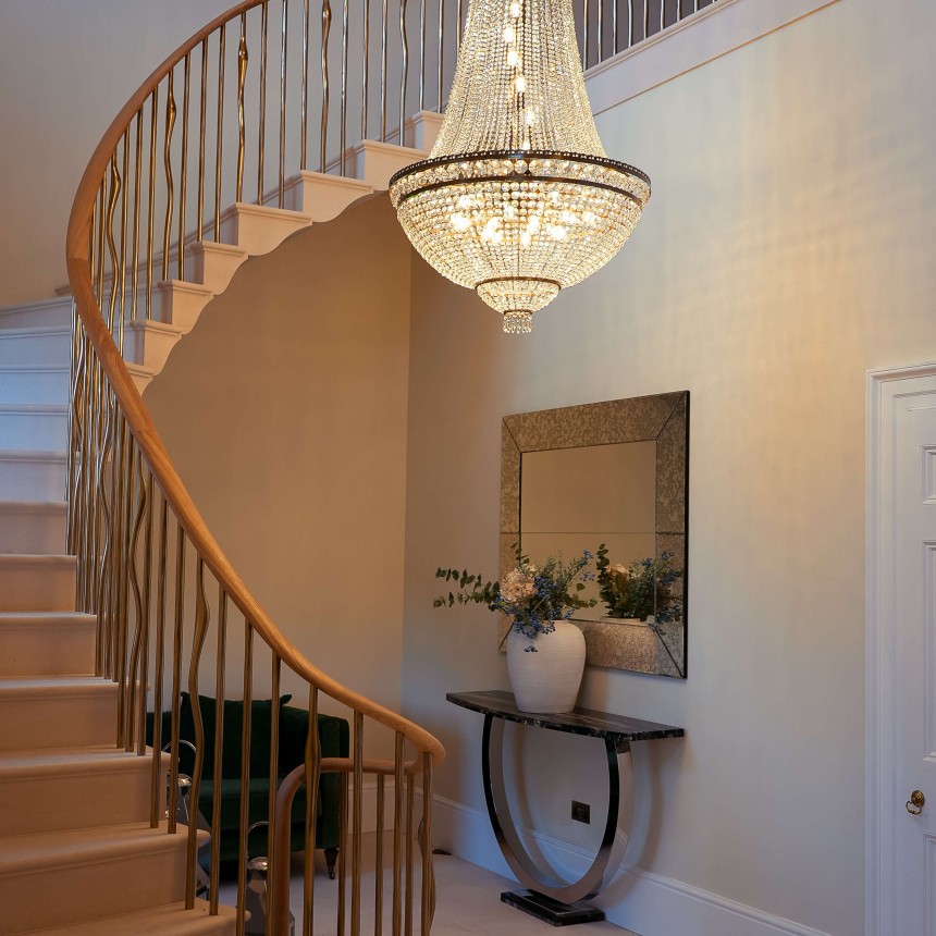 Bespoke Double Lansdown basket Chhandelier Antique Brass