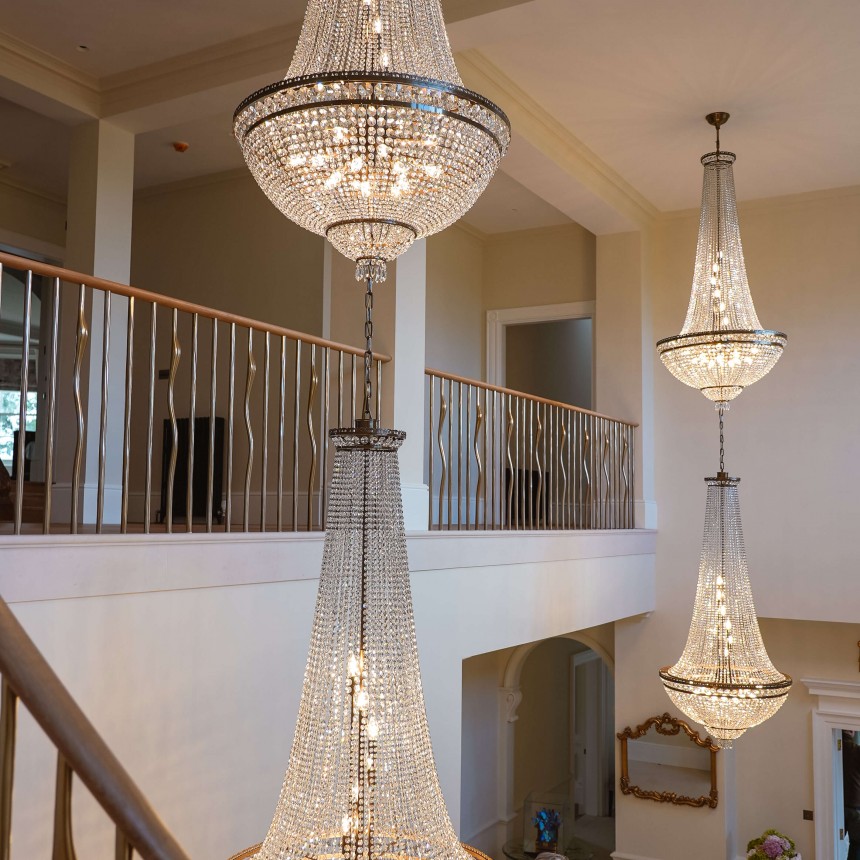 Bespoke Double Lansdown basket Chhandelier Antique Brass