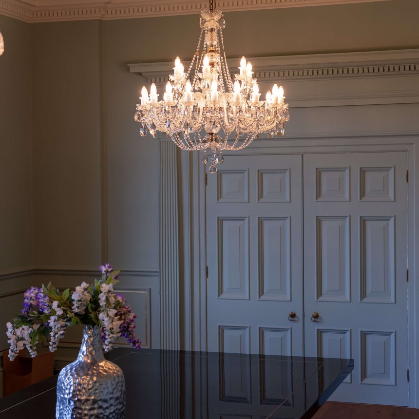 Large Crystal Chandelier Balmoral Antique Brass