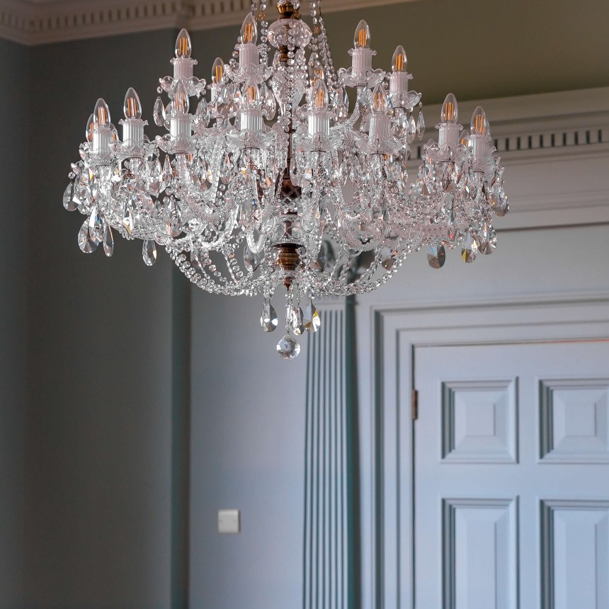 Large Crystal Chandelier Balmoral Antique Brass