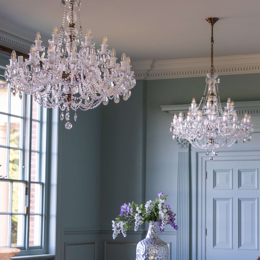 Large Crystal Chandelier Balmoral Antique Brass