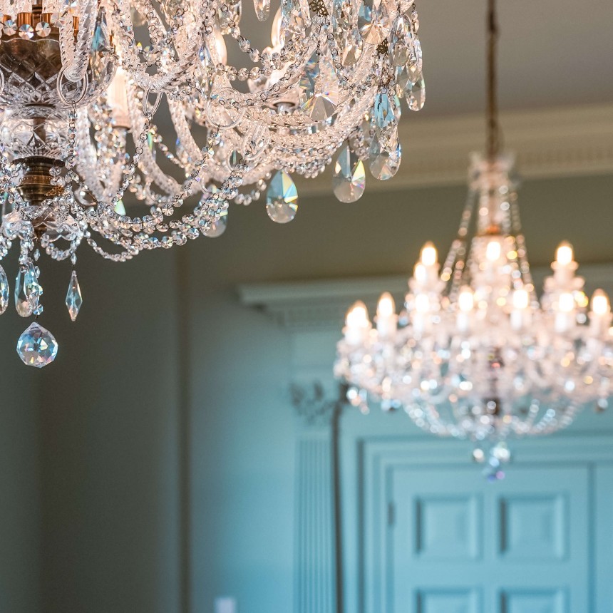 Large Crystal Chandelier Balmoral Antique Brass