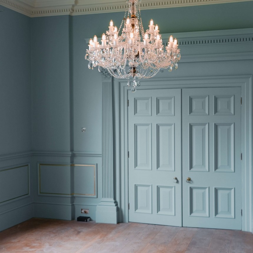 Large Crystal Chandelier Balmoral Antique Brass