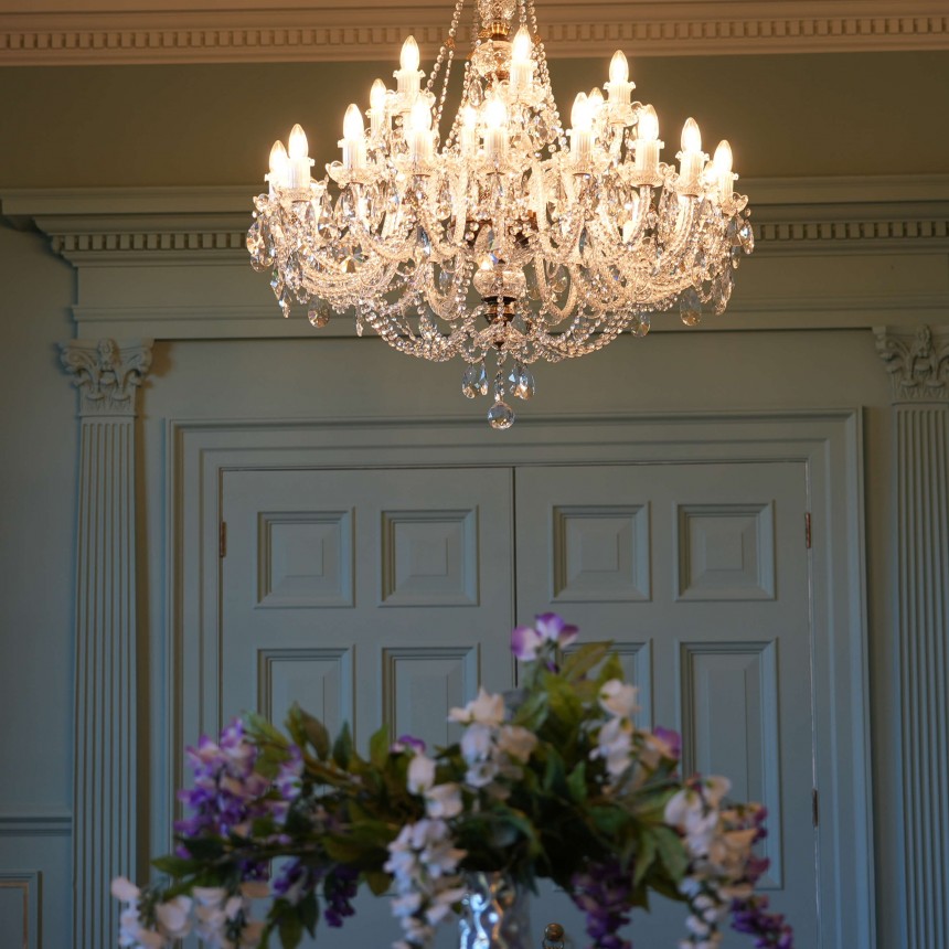 Large Crystal Chandelier Balmoral Antique Brass