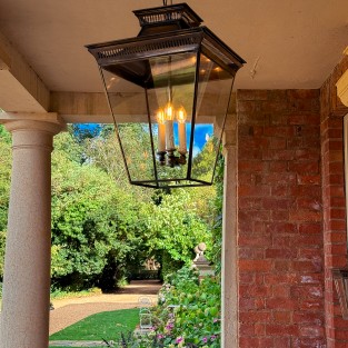 Pitville Hanging Lantern Large Antique Brass