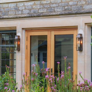 Montpellier Wall Lantern  Tall Antique Brass