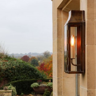 Montpellier Wall Lantern  Tall Antique Brass