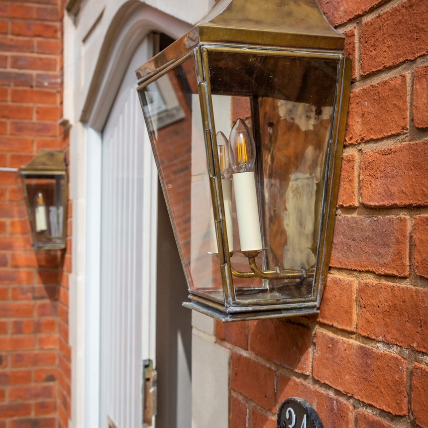 Kemble Wall Lantern Large Antique Brass