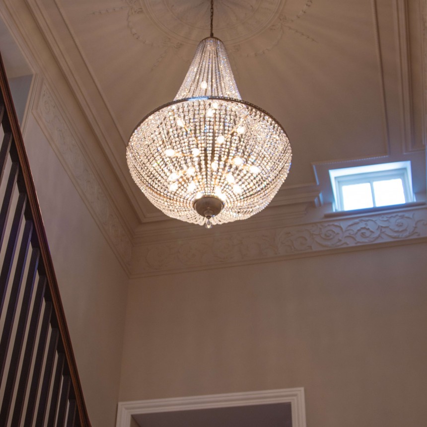 Douro Crystal Chandelier 950x1600mm plus chain in Antique Brass