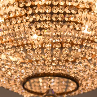 Luna Ceiling Chandelier 500x300mm Antique Brass