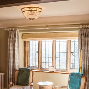 Luna Ceiling Chandelier 500x300mm Antique Brass