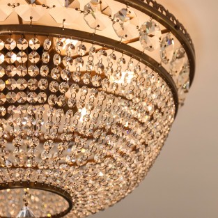 Luna Ceiling Chandelier 500x300mm Antique Brass