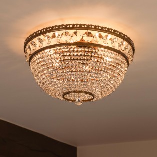 Luna Ceiling Chandelier 500x300mm Antique Brass