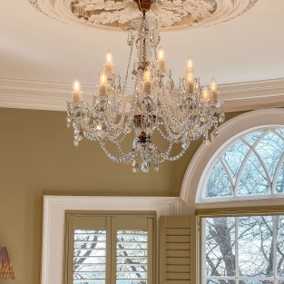 Balmoral Crystal Chandelier Medium in Antique Brass